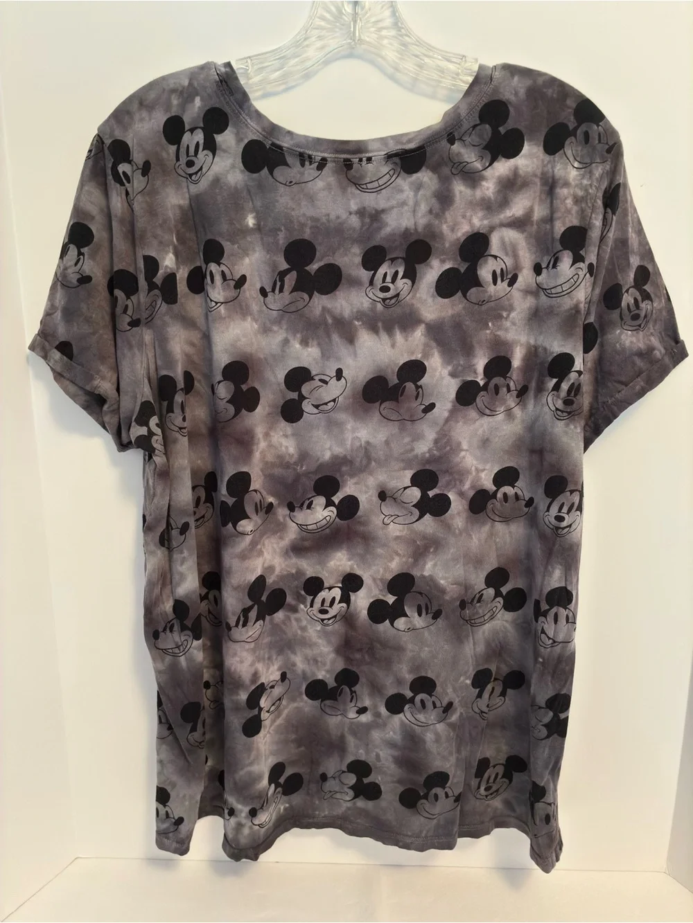 Torrid Disney Mickey Tie Dye Short Sleeve T-Shirt Gray Plus Size 0